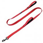 Max and Neo Double Handle Traffic Dog Leash Reflective – We Donate a Leash to a Dog Rescue for Every Leash Sold (RED, 6 FT)