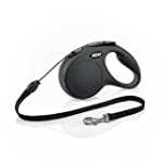 FLEXI New Classic Retractable Dog Leash (Cord), 16 ft, Medium, Black