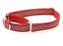 Sylvans Plaid Martingale Dog Collar (LG-1″x15″-21″,”Tartan Clan-Red/Red Plaid)
