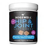 DOGSWELL Hip and Joint Supplement for Dogs – Soft Chews with Glucosamine, Chondroitin, MSM, Boswellia & Turmeric, 16 Ounces