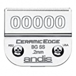 Andis 64730 CeramicEdge Carbon-Infused Steel Detachable Clipper Blade, Size 00000, 1/125-Inch Cut Length, Chrome