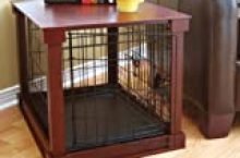 Indoor Wooden Mobile Dog Pet Cage with Crate Cover Side Panels Table Medium