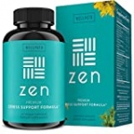 Zen Anxiety and Stress Relief Supplement – Premium Herbal Formula Supporting Calm Mood with Ashwagandha, L-Theanine, Rhodiola – for Occasional Anxiety – 60 Ct