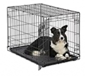 Dog Crate | MidWest ICrate 36 Inch Folding Metal Dog Crate w/ Divider Panel|Intermediate Dog Breed, Black