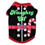 Ollypet Christmas Dog Clothes Xmas Small Dogs Costume Fleece Warm Outwear Holiday Shirt for Puppy (L)