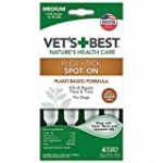 Vet’s Best Flea and Tick Spot-on Drops | Topical Flea Treatment Drops for Dogs | Flea Killer with Certified Natural Oils | 4 Month Supply for Medium Dogs