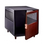 Staart Wooden Indoor Pet Crate/ Kennel and End Table console Décor for Large Dog 25′ x 36′ x 28′- Mocha Walnut