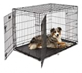 Large Dog Crate 1542DDU| MidWest ICrate Double Door Folding Metal Dog Crate|Large Dog, Black