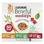 Purina Beneful Wet Dog Food Variety Pack, Medleys Tuscan, Romana & Mediterranean Style – (Pack of 30) 3 Oz. Cans