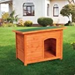 Aclumsy Dog House, Outdoor Wooden Cat House Chicken Coop, Bird Bunny Cage, Modern Dog Log Cabin, Duck/Chicken Box for Backyard Small Animal House with Waterproof Roof & Door(33.5 x 19.6 x 23.6inch)