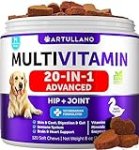 Dog Multivitamin Chewable with Glucosamine 20 in 1 – Dog Vitamins and Supplements – Senior & Puppy Multivitamin for Dogs – Pet Joint Support Health – Immunity, Mobility, Gut Skin – 120 Chews