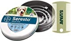 SerestoVP (Value Pack) Flea Collar for Dogs up to 18 lbs, 8-Month flea and tick Prevention with Complimentary Safari Double Sided Flea Comb