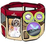 Zampa Puppy Pop Up Small 36″x36″x24″ Portable Playpen for Dog and Cat, Foldable | Indoor/Outdoor Kitten Pen & Travel Pet Carrier + Carrying Case