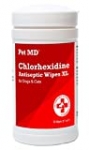 Pet MD Chlorhexidine Wipes XL with Aloe for Dogs and Cats – Antiseptic and Antifungal Wipes for Skin Infections, Hotspots, Acne Ringworm and More – 70 XL Wipes