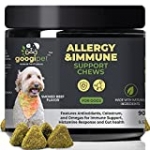 Googipet Dog Allergy Relief Chews – Allergy Medication for Dog Itch Relief , Alaskan Salmon Fish Oil for Dogs, Dog Probiotic & Colostrum Immunity, Skin Hot Spot Treatment Dog for Seasonal Allergies