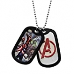 Marvel Comics Men’s Stainless Steel The Avengers Double Dog Tag Chain Pendant Necklace, 22″
