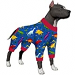 LovinPet Large Dog Clothes Dog Shirt Post Surgery Wear/Lost World Dinosaurs Family Prints/Multi Prints/Post Surgery Shirt/UV Protection, Pet Anxiety Relief, Wound Care for Large Dog Onesies