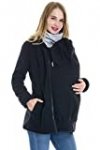 Smallshow Women’s Fleece Zip Up Maternity Baby Carrier Hoodie Sweatshirt Jacket Large Black