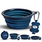 Bonza Large Collapsible Dog Bowl, 40 Ounce Hiking Dog Bowl for Large Dogs, Lightweight, Sturdy, Leak Proof, Food Safe, Premium Quality Travel Pet Bowl Solution