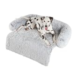 Codi Dog Bed for Couch – Calming Dog Beds for Large Dogs, Fluffy Plush Bed for Pets, Anti Anxiety Dog Bed with Removable Washable Cover for Dogs and Cats, Light Grey, 41x37x6 inches