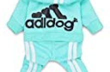 DroolingDog Adidog Dog Clothes Pet Dog Shirt Puppy Outfit for Small Dogs, Large, Green