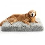 MIHIKK Large Dog Bed for Large Dogs, Orthopedic Egg-Crate Foam Dog Beds with Removable Washable Cover and Waterproof Lining, Non-Slip Bottom Dog Bed for Crate (35 x 22 x 3 Inch, Grey)