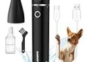 Casfuy Cordless Dog Paw Trimmer – Low Noise Small Dog Clippers with Double Blades USB Rechargeable Grooming Clipper for Dogs Cats and Small Pets for Trimming Hair Around Paws, Eyes, Ears, Face, Rump