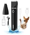 Casfuy Cordless Dog Paw Trimmer – Low Noise Small Dog Clippers with Double Blades USB Rechargeable Grooming Clipper for Dogs Cats and Small Pets for Trimming Hair Around Paws, Eyes, Ears, Face, Rump