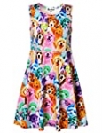 Jxstar Little Girls Animal Print for Skater Cartoon Rainbow Dog Pattern Sleeveless Dress Rainbow Dog 130