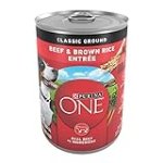 Purina ONE Classic Ground Beef and Brown Rice Entree Adult Wet Dog Food – (12) 13 oz. Cans