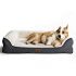 FixtureDisplays Dog Sofa Bed Brown PU Leather Recliner L Lounge Chair Couch Seat Chaise 30x20x13 Seating Area is 27×16″ Great for Smaller Dogs 10058-FBA