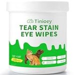 Tinioey Dog Eye Wipes for Dogs & Cats – 150pcs | Larger & Thicker Gentle Tear Stain Remover Wipes for Discharge, Mucus Secretions and Crust | Presoaked & Textured Dog Wipes for Eyes, Face and Wrinkle