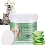 SCOBUTY Pet Wipes,Pet Eye Wipes,Pet Tear Stain Wipes,Natural Tear Eye Stain Remover Pads for Pets, Cleansing Eye Wipes,Eyes Gentle Tear Stain Wipes (150 Pads)