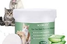 SCOBUTY Pet Wipes,Pet Eye Wipes,Pet Tear Stain Wipes,Natural Tear Eye Stain Remover Pads for Pets, Cleansing Eye Wipes,Eyes Gentle Tear Stain Wipes (150 Pads)