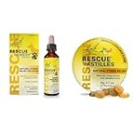 RESCUE Bach Remedy PET Dropper 20mL, Natural Stress Relief & SCUE PASTILLES, Orange and Elderflower Flavor, Natural Stress Relief Lozenges, Homeopathic Flower Remedy, 35 Count