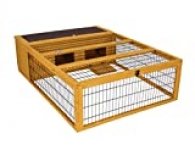 Small Animal Enclosure Outdoor Pen for Bunny Chicks Guinea Pigs, Outdoor Tortoise House Habitat Large Wood with Run