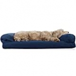 Furhaven Pet Dog Bed – Orthopedic Quilted Traditional Sofa-Style Living Room Couch Pet Bed with Removable Cover for Dogs and Cats, Navy, Large