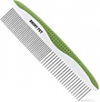 Dog Comb for Removes Tangles and Knots – Cat Comb for Removing Matted Fur – Grooming Tool with Stainless Steel Teeth and Ergonomic Grip Handle – Best Pet Hair Comb for Home Grooming Kit – Ebook Guide