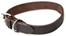 Mighty Paw Leather Dog Collar | Distressed Real Genuine Leather and a Strong Metal Buckle. Super Soft for Ultimate Comfort. Modern Designer Look for Small, Medium, Large and XL Pets (Brown)