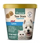 NaturVet – Tear Stain Plus Lutein – Eliminates Unsightly Tear Stains – Enhanced with Cranberry Extract, Marshmallow Root & Oregon Grape Root – for Dogs & Cats – 70 Soft Chews