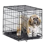New World 24″ Folding Metal Dog Crate, Includes Leak-Proof Plastic Tray; Dog Crate Measures 24L x 18W x 19H Inches, For Small Dog Breed