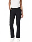 Dickies Women’s Flat Front Stretch Twill Pant Slim Fit Bootcut, Black, 4