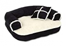 Petmate Aspen Pet Sofa Bed with Pillow for Comfort and Support – One Size – Assorted Colors