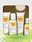 Burt’s Bees Baby Getting Started Gift Set, 5 Trial Size Baby Skin Care Products, Lotion, Shampoo & Wash, Daily Cream-to-Powder, Baby Oil and Soap, Yellow