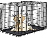 Vnewone Large Dog Crate Dog Cage Medium Dog Kennel Animal Pet Crate Pet Cage Metal Wire Double Door Folding Fully Equipped Outdoor Indoor with Plastic Tray and Handle (24″)