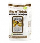 Petkin Pet Wipes – Big ‘n Thick Extra Large Oatmeal Pet Wipes – Cleans Face, Ears, Body and Eye Area – Super Convenient, Ideal for Home or Travel- Wipes for