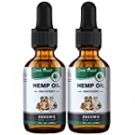 Owe Uself 2Pack 3000mg Hemp Oil for Dogs – Separation Anxiety, Joint Pain, Stress Relief, Arthritis, Seizures, Calming Dog Treats – Organic Hemp Seed Oil Extract