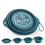 Ruff Products BarkBowl (800ml) – Collapsible Dog Bowl (Dark Teal) Premium Quality, Platinum-Cured Food Grade Silicone, No Plastic Rim, Food Safe, Large Travel Bowl