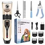 Ceenwes Cordless Pet Grooming Clippers Professional Pet Hair Clippers Detachable Blade with 4 Comb Guides for Small Medium & Large Dogs Cats and Other House Animals Pet Grooming Kit
