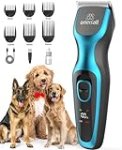 oneisall Dog Clippers for Grooming 2-Speed Super Power Dog Clippers 50dB Quiet Rechargeable Cordless Dog Trimmer with Detachable Stainless Steel Blade for Small & Large Dogs with Thick Coats